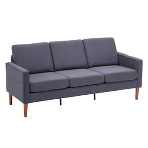 71 in. Square Arm 3-Seater Sofa in Gray