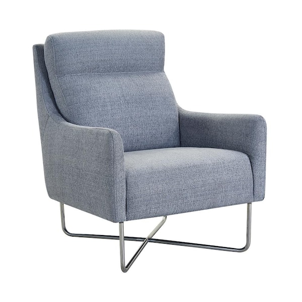 Armen Living Silver and Graphite Fabric Amber Contemporary Accent Chair