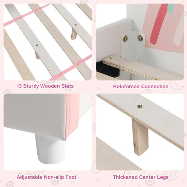 10-FEET/OF THE KIDS,BY THE KIDS,FOR THE… Costway White Kids Upholstered Platform Bed Children Twin