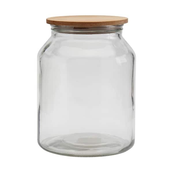 Large Glass Canister with Airtight Wooden Lid, Set of 2 - Food Fanatic