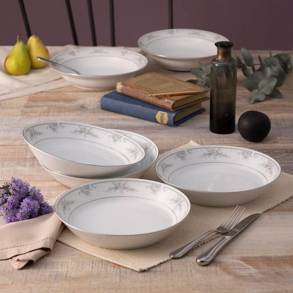 Sweet Leilani 9.75 in. 43 oz. (White) Porcelain Coupe Dinner Bowls (Set of 4)