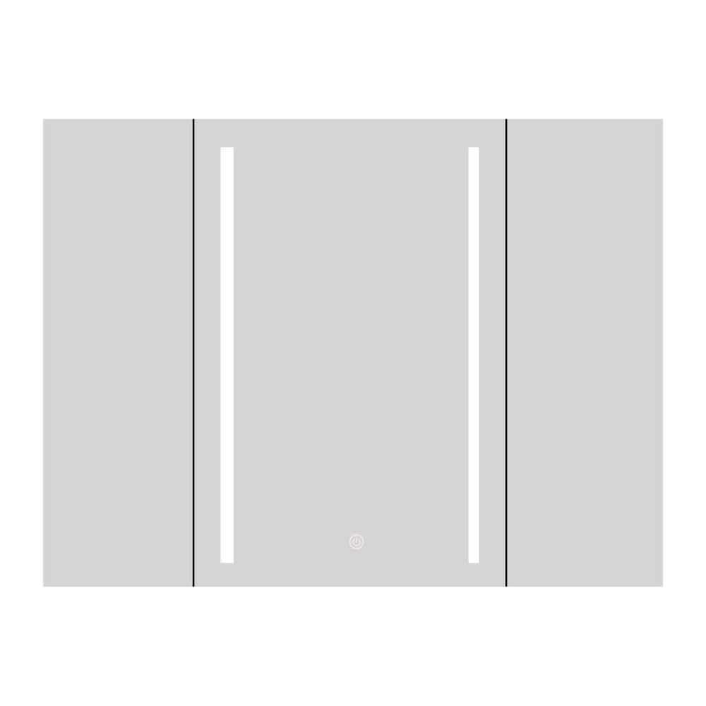 40 in. W x 30 in. H Rectangle Black Aluminum Recessed or Surface Mount Medi