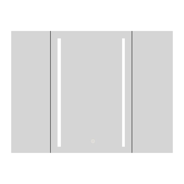 Unbranded 40 in. W x 30 in. H Rectangle Black Aluminum Recessed or Surface Mount Medicine Cabinet with Mirror