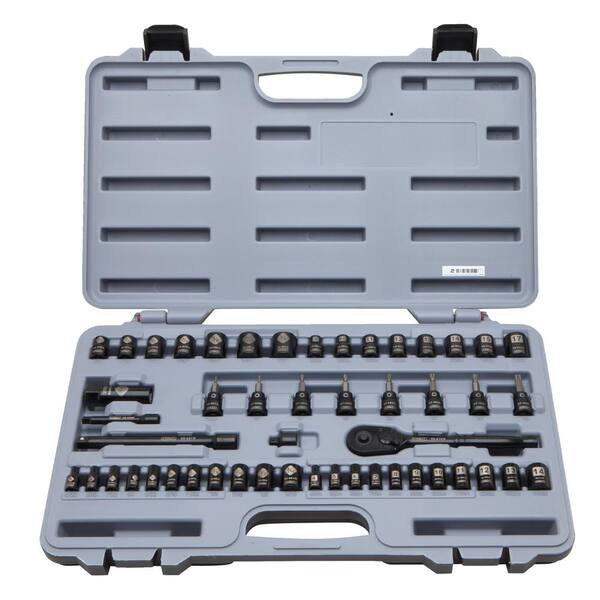 Stanley STMT71649 3/8 in Drive SAE and Metric Ratchet and Socket Set 50-Piece 