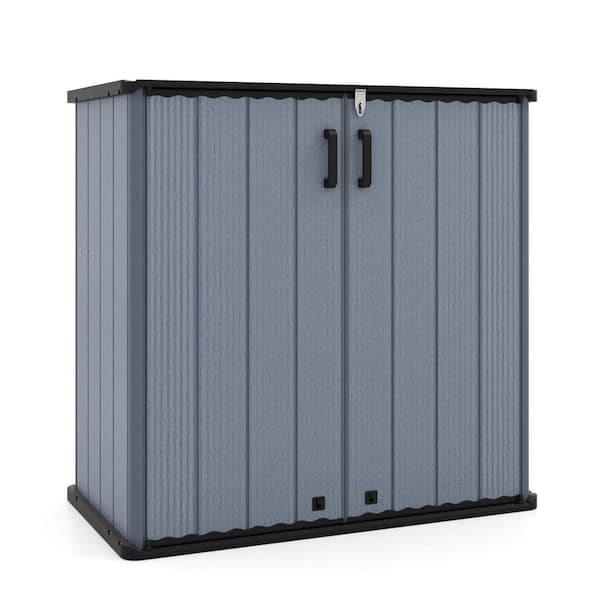 2 ft. W x 4 ft. D Metal Shed All-Weather Storage Box with Floor Lockable Door (8 sq. ft.)