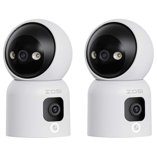 360° Pan/Tilt 4MP(2 x 2MP) Indoor Smart Plug-in Home Security Camera, Baby Pet Monitor, Dual Lens