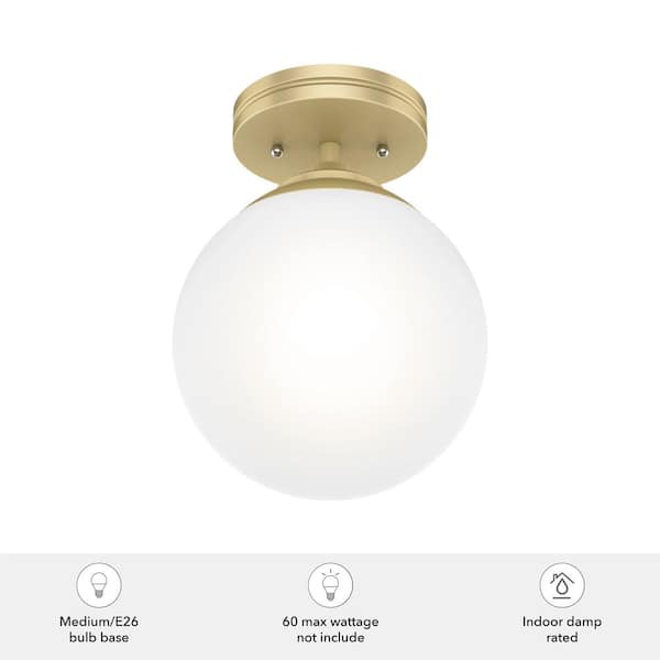 Hunter - Hepburn 1 Light Modern Gold Brass Flush Mount Bedroom Light