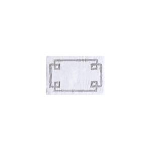 Ethan 20 in. x 30 in. White Tufted Cotton Rectangle Bath Rug