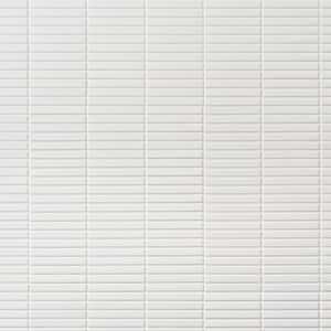 Motif Stacked White Matte 11.19 in. x 11.9 in. Porcelain Mosaic Floor and Wall Tile (0.92 sq. ft./each)