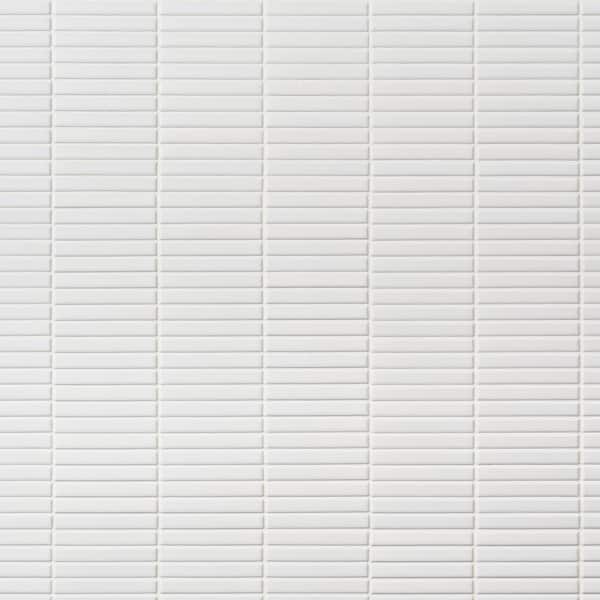 Ivy Hill Tile Motif Stacked White Matte 11.19 in. x 11.9 in. Porcelain Mosaic Floor and Wall Tile (0.92 sq. ft./each)