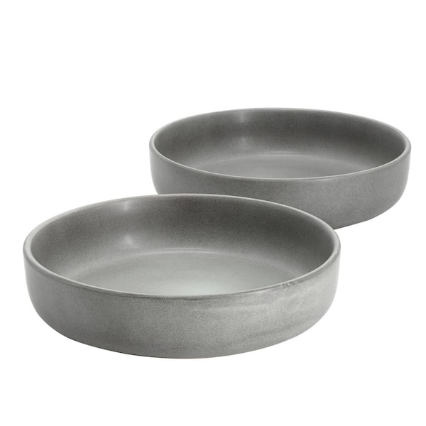 Bryant Park 2 Piece 8 in. Stoneware Dinner Bowl Dinnerware Set in Gray