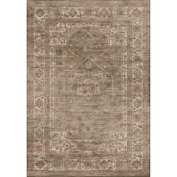 Vintage Mouse 7 ft. x 9 ft. Solid Border Area Rug