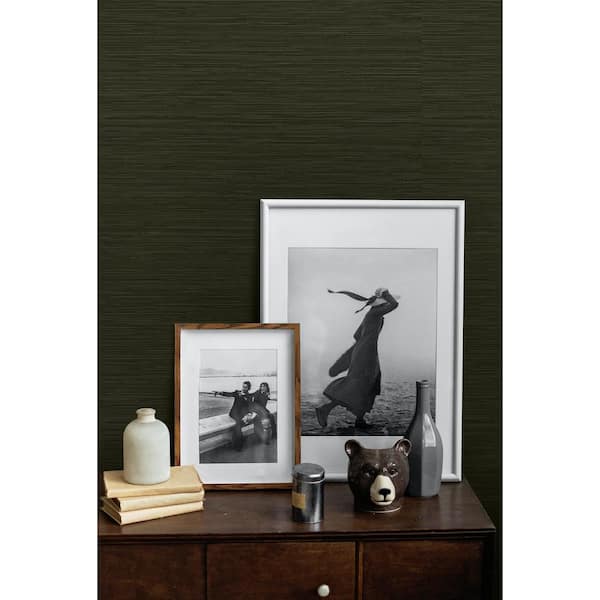60.75 sq. ft. Forest Green Porvoo Embossed Vinyl Unpasted Wallpaper Roll