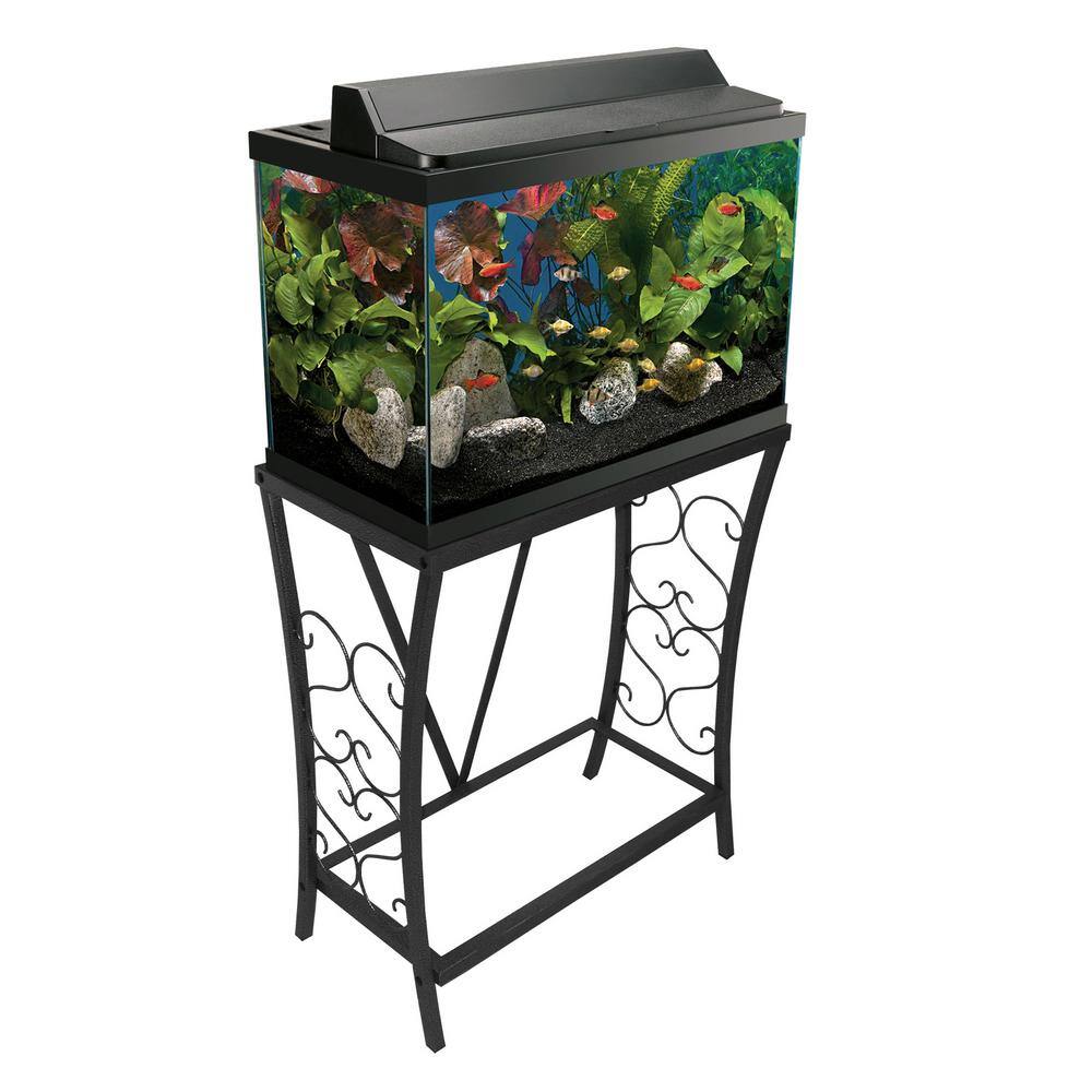 Black Steel Scrollwork Aquarium Stand for 20 Gallon Tanks