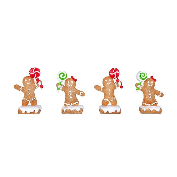 Four Piece 2 in. Gingerbread Cookie Card Holders