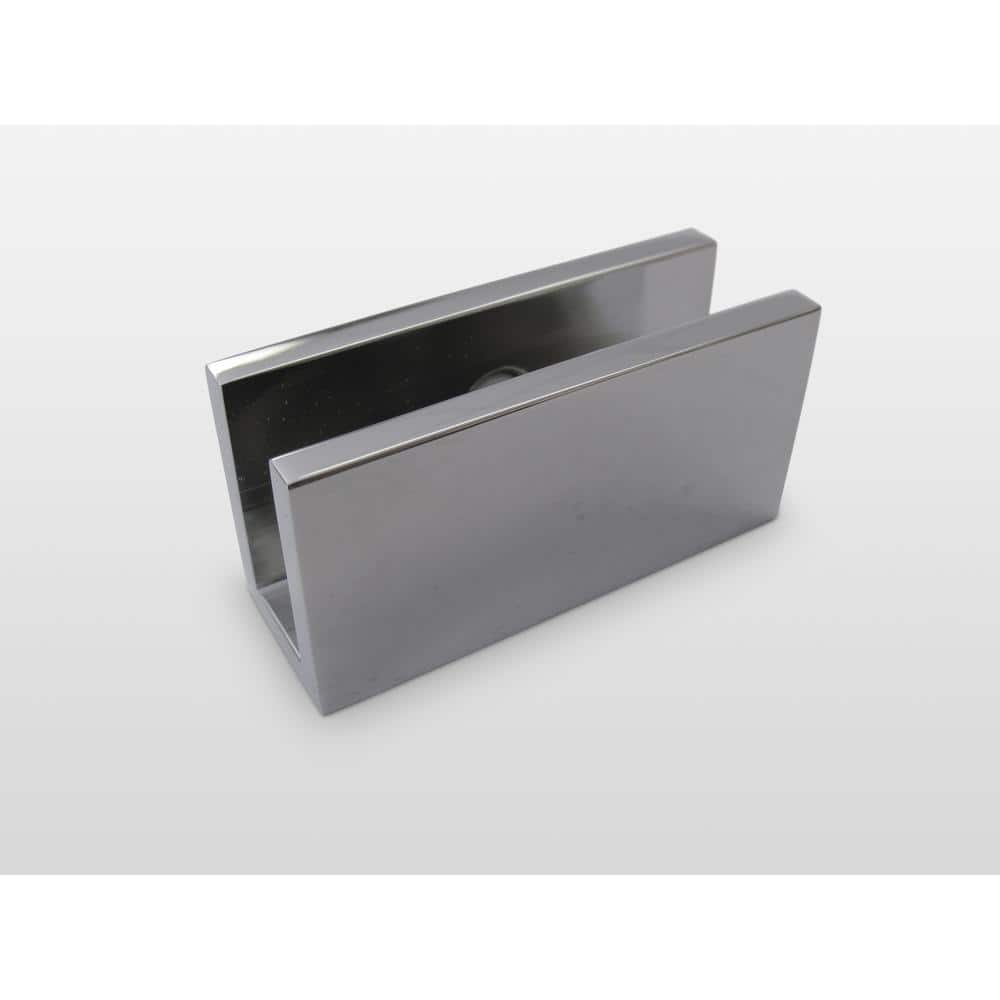 Polished Chrome Frameless Glass Shower Door with Towel Bar