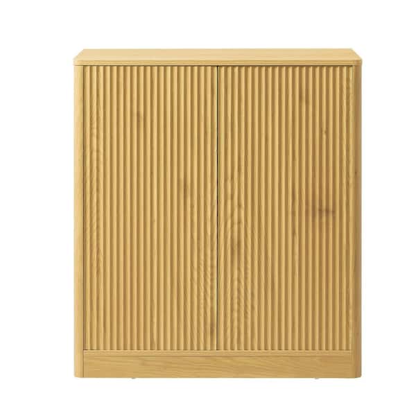 Noble House Raymond Natural 34.30 in. H Accent Storage Cabinet