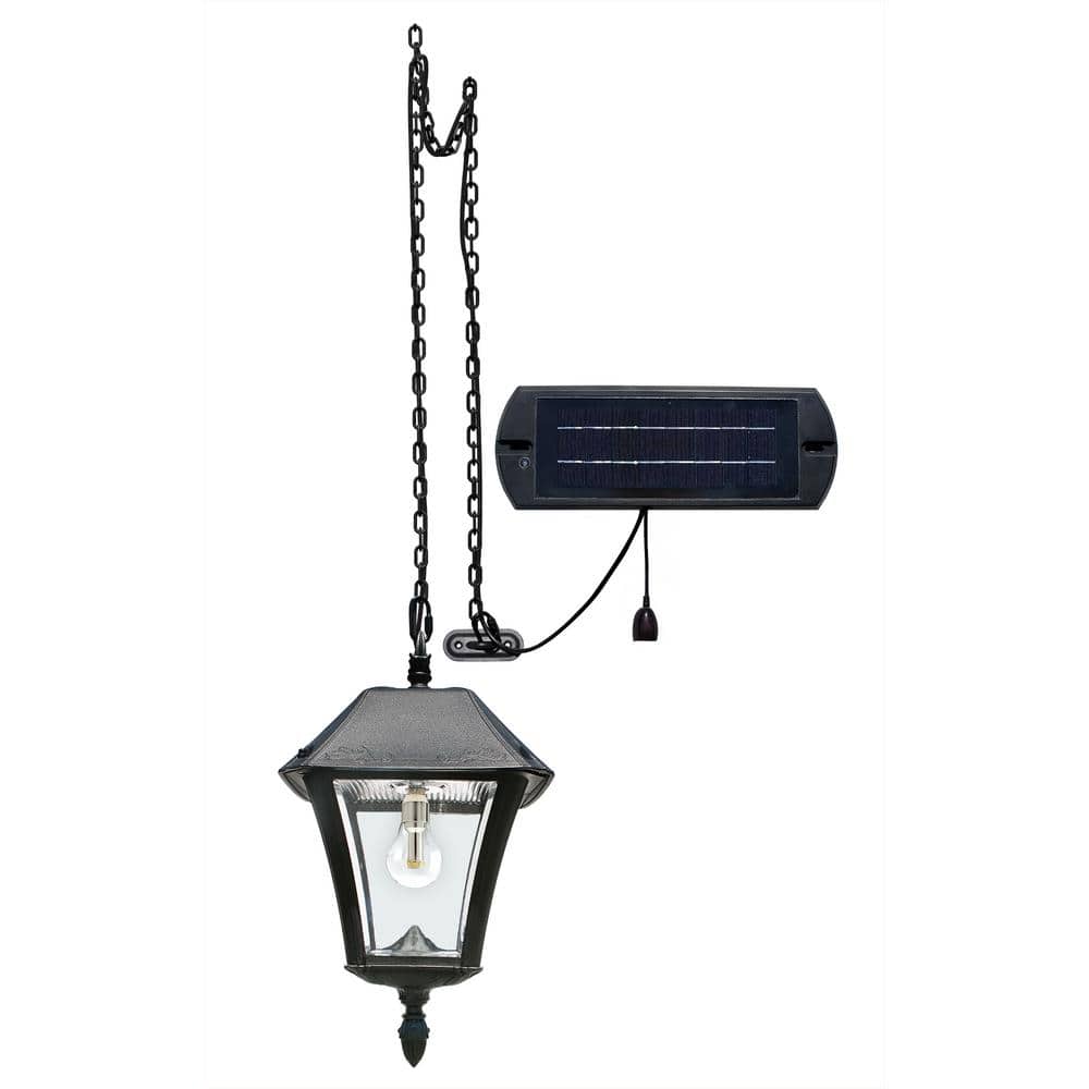 GAMA SONIC Baytown II Solar 1-Light Black Outdoor Pendant Chandelier  Hanging Light With Remote Control For Pergola Gazebo Pavilion 105BCX01 -  The Home 