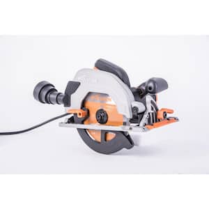 15 Amp 7-1/4 in. Circular Saw with LED Light, Electric Brake, 13 ft. Rubber Power Cord and Multi-Material Blade