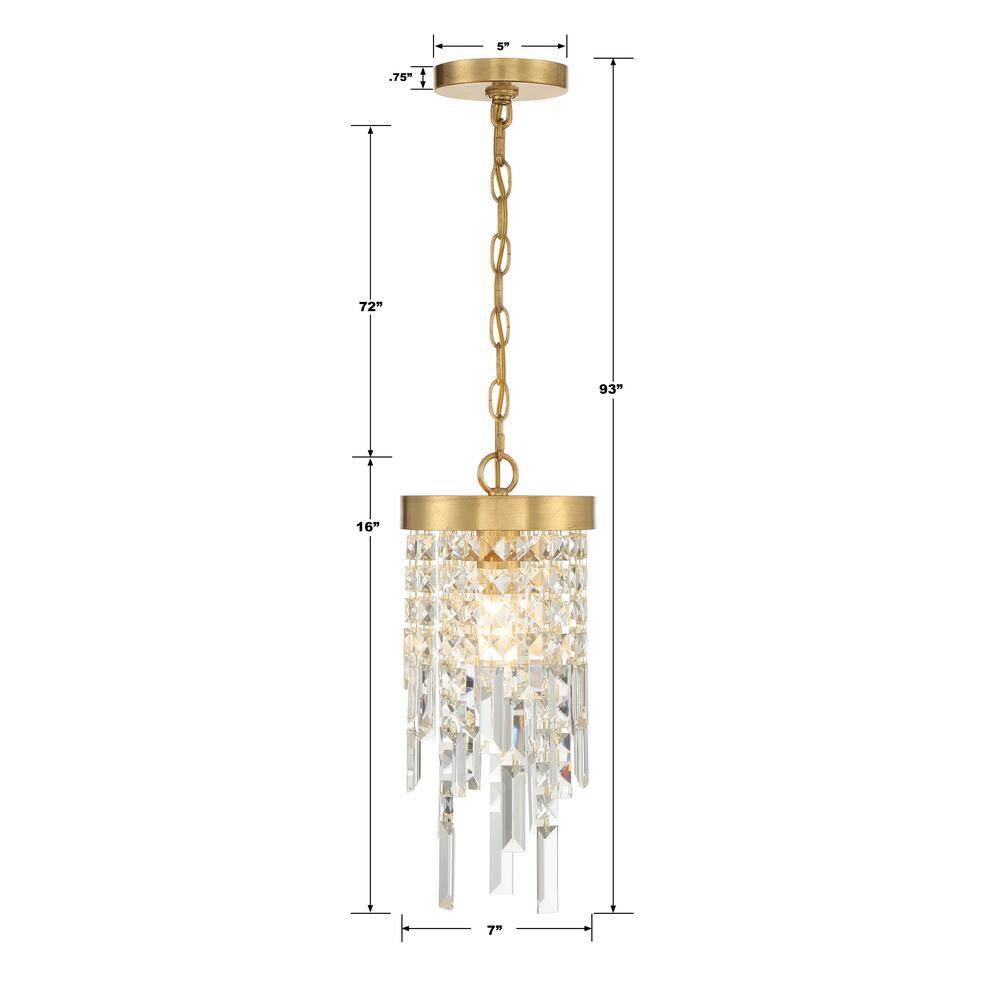 Antique Gold Crystal Indoor Pendant Light