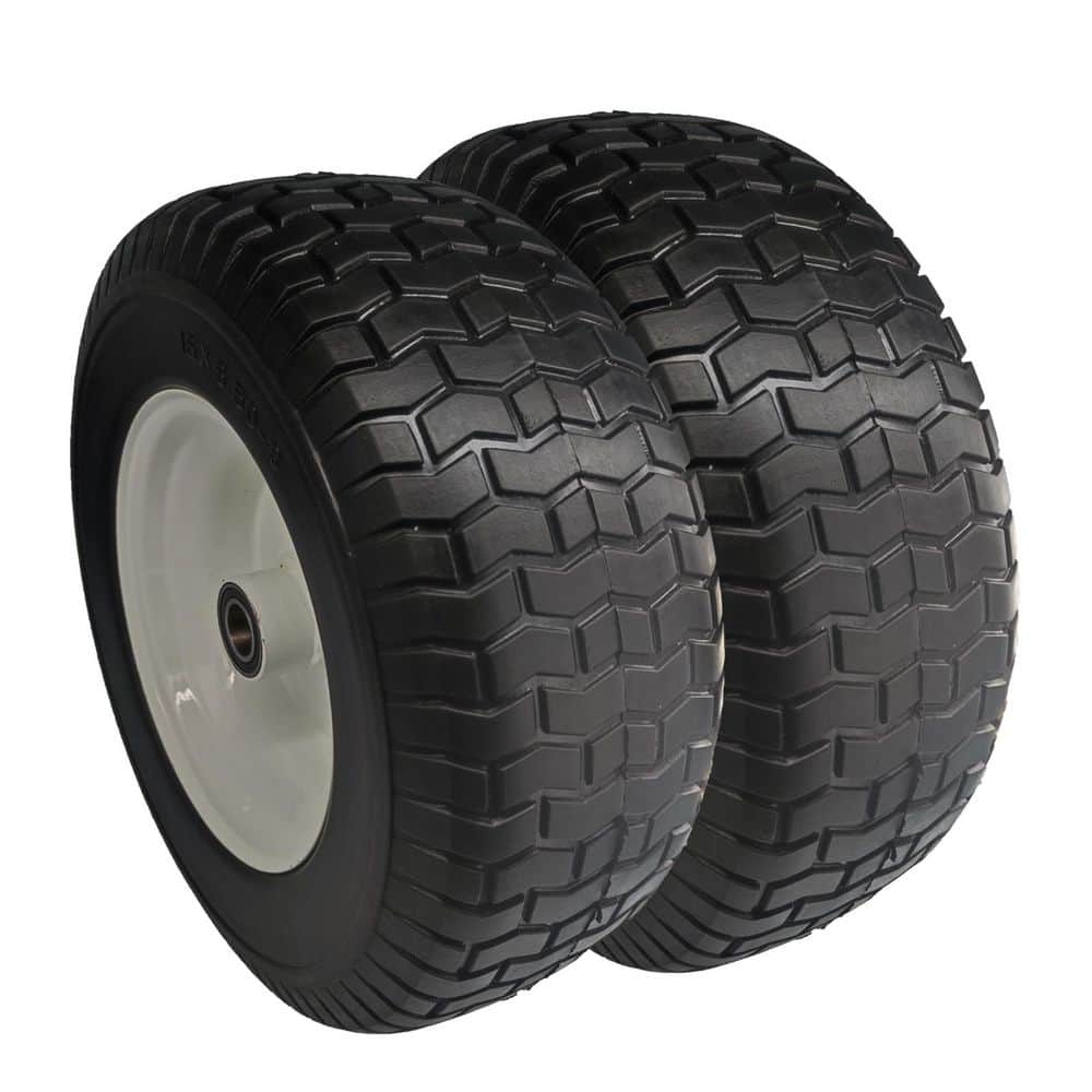 16 in. x 6.5 in. Flat Free Wheel Assembly with Turf Tread, 1 in. Axle Replacement Lawn/Garden Tire for Riding Lawn Mower price history on PriceWatchPro