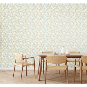 Elements Light Yellow Scribbled Arches Wallpaper Sample