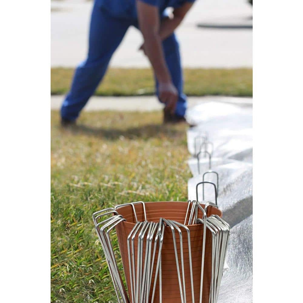 Heavy Duty Silver Galvanized Landscape Staples, 500 Count