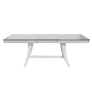 Off White Wood 59 in. 4 Legs Dining Table (Seats 4)