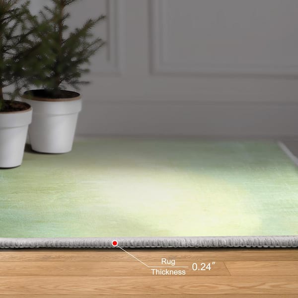 Green 8 ft. x 10 ft. Hidden Path I Washable Art Area Rug