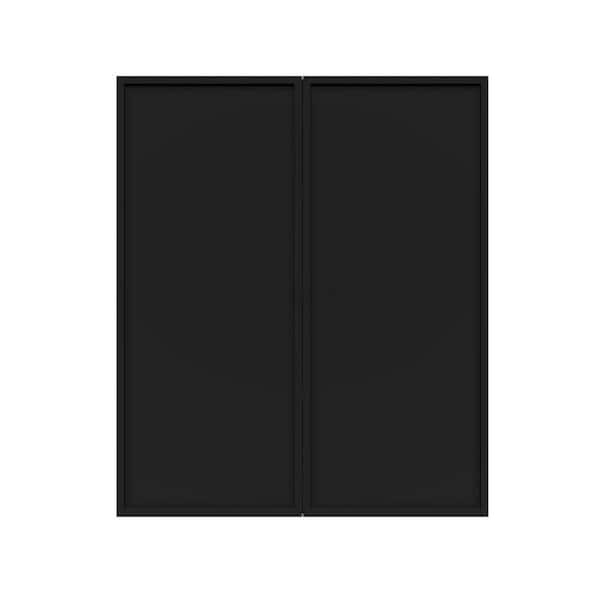 Slim Shaker Assembled 36 in. W x 42 in. H x 12 in. D Wall Kitchen Cabinet in Black