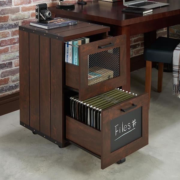 Otra Vintage Walnut File Cabinet with Chalkboard Panel