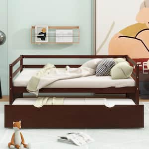Modern Espresso Twin Size Wood Daybed with Twin Size Trundle