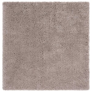 Classic Shag Ultra Taupe 9 ft. x 9 ft. Square Solid Area Rug
