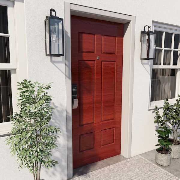 Pia Ricco 1-Light Matte Black Outdoor Modern Wall Lamps Sconce for