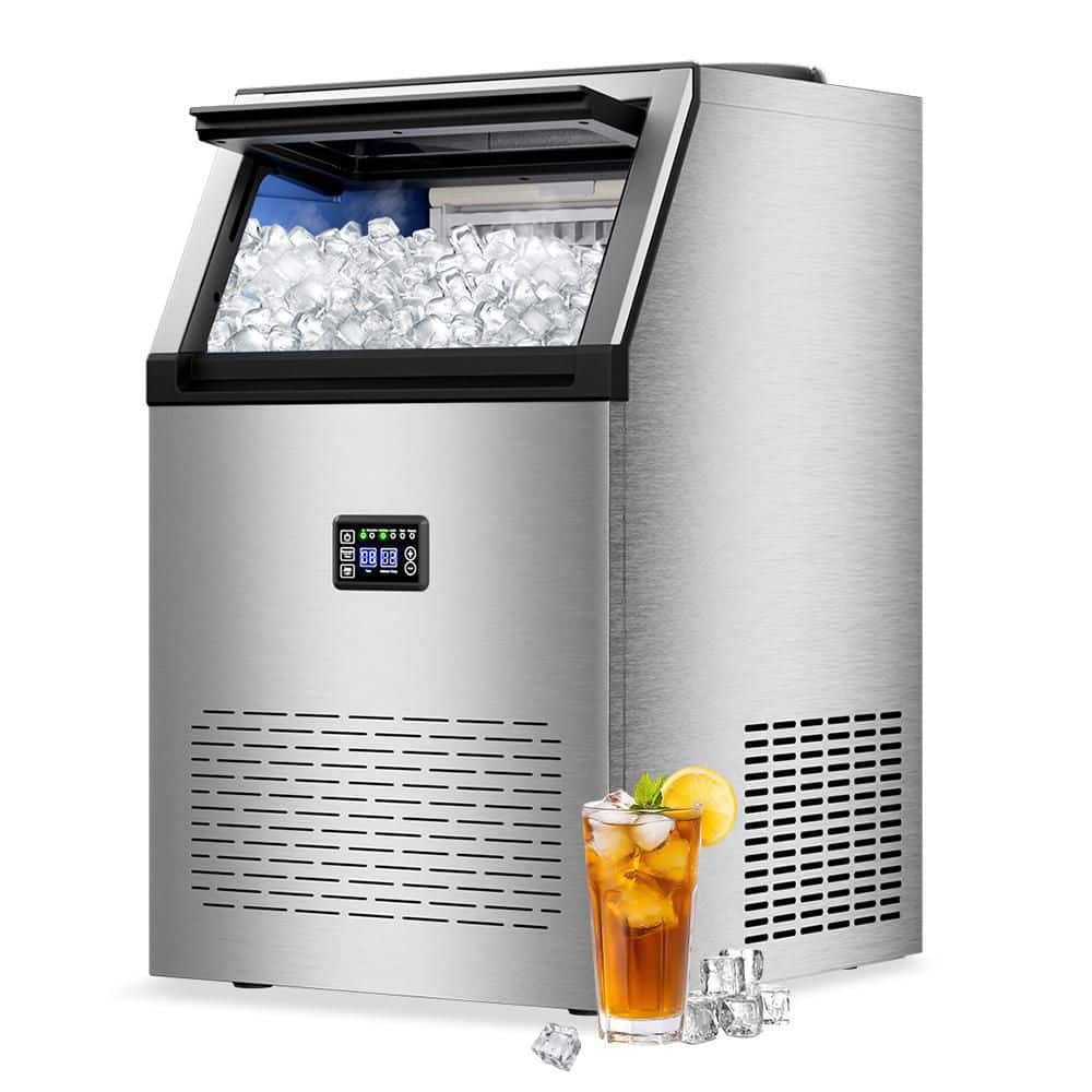 16.14 in. 160 lbs./Day Commercial Freestanding/Built-In Full Size Cubes Ice Maker in Stainless Steel with 2-Water Inlet