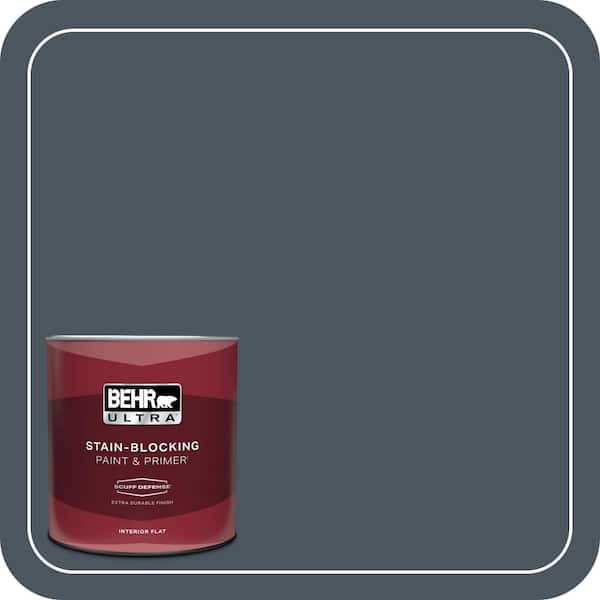 BEHR ULTRA 1 qt. #N480-7 Midnight Blue Extra Durable Flat Interior Paint & Primer