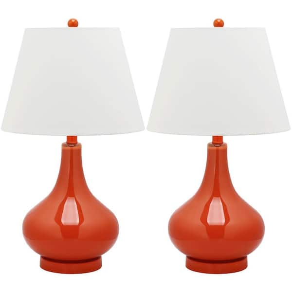 Blood Orange Gourd Glass Table Lamp, Funky Table Lamp Shades