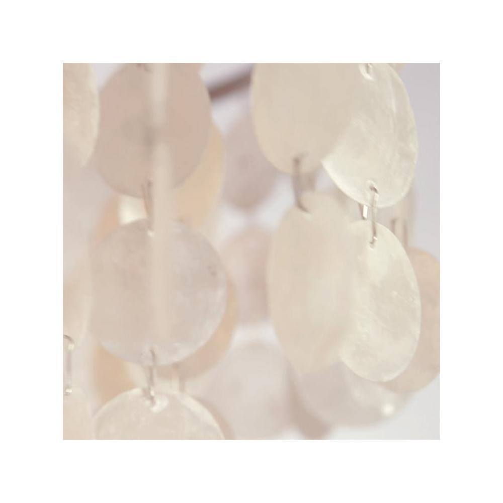 Antique Silver Mini Chandelier with Capiz Shell Accents - 7'' W x 14.5'' H