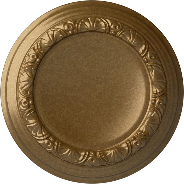 Ekena Millwork 12-1/2 in. x 1-1/2 in. Carlsbad Urethane Ceiling Medallion (Fits Canopies upto 7-7/8 in.), Pale Gold