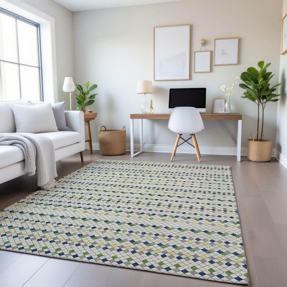 Mayfield Premium Machine Washable Abstract AMF1408 Linen 3 ft. x 4 ft. Area Rug price history on PriceWatchPro