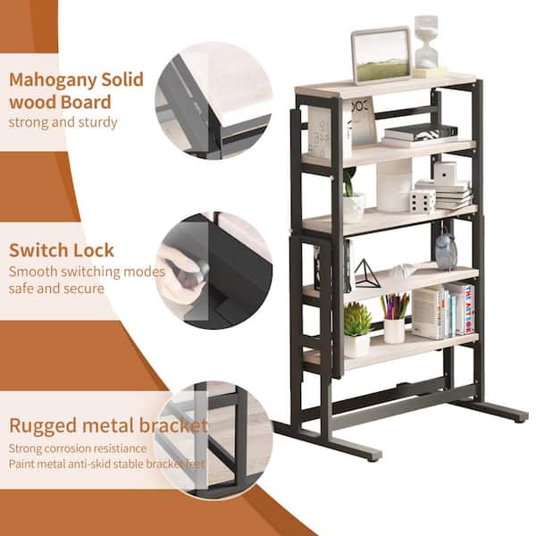 Tatayosi White Multifunction Convertible Dining Table, Free Switch