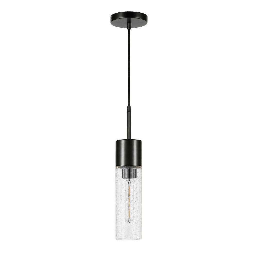 Camden&Wells - Lance Seeded Glass Pendant - Blackened Steel