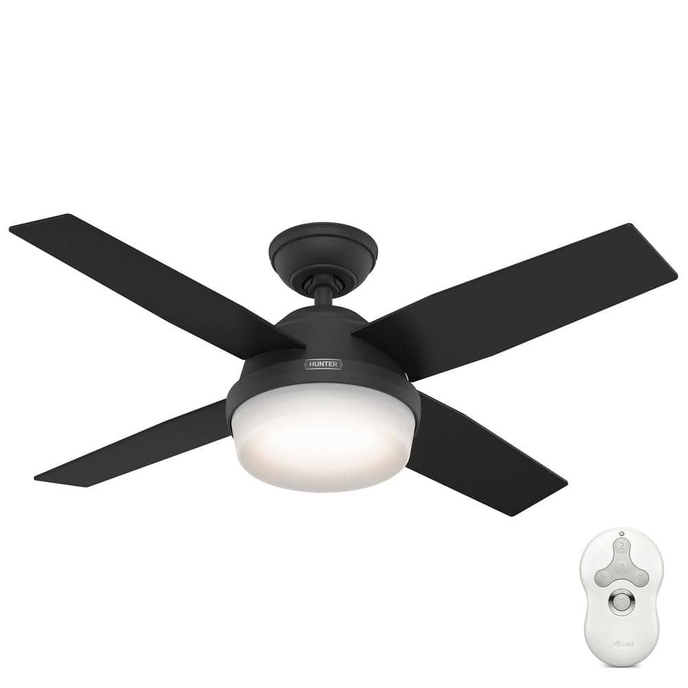 Hunter Dempsey 44 in. Indoor Matte Black Ceiling Fan with