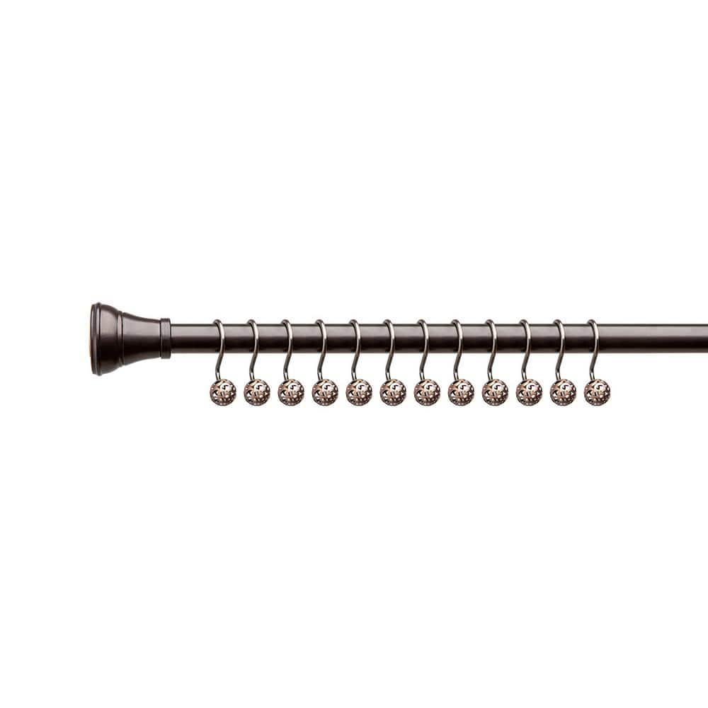 Oil Rubbed Bronze Hollow Ball Shower Curtain Hooks Set of 12