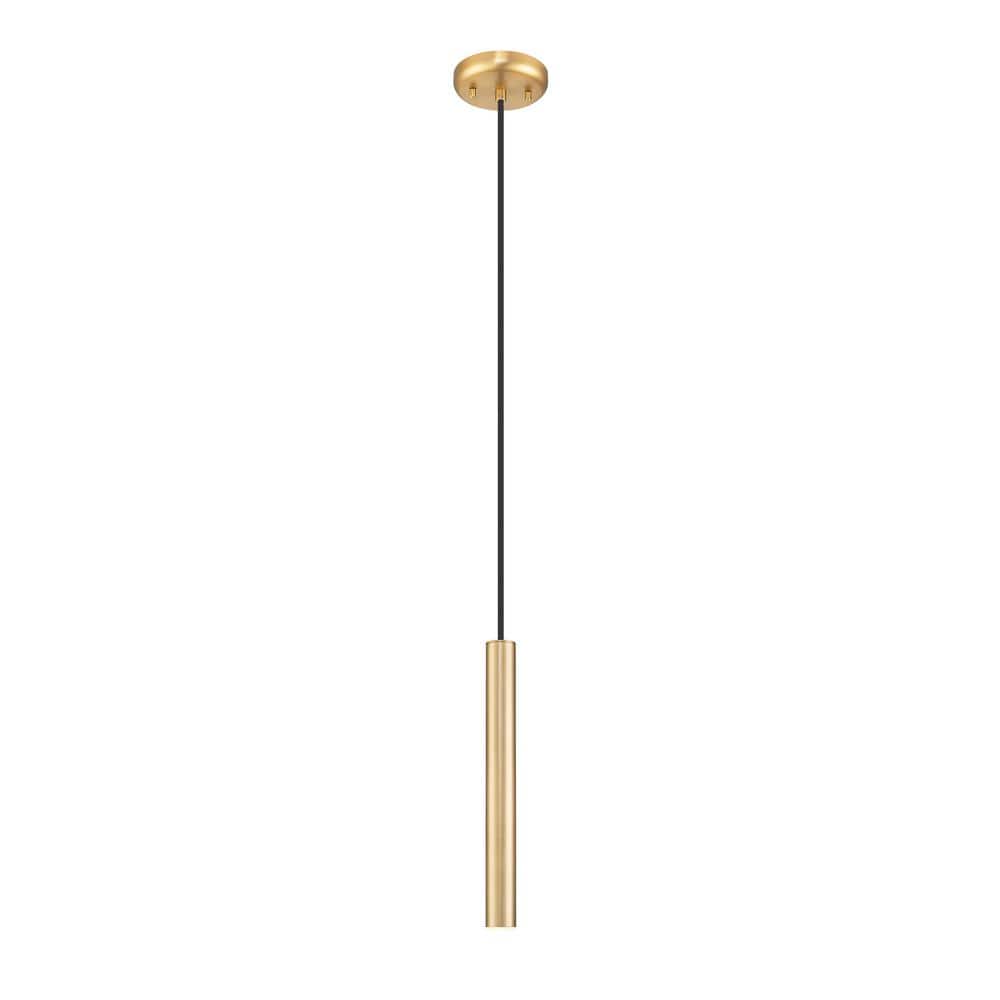Forest Modern Gold 12 in. Integrated LED Pendant with Braided Cord