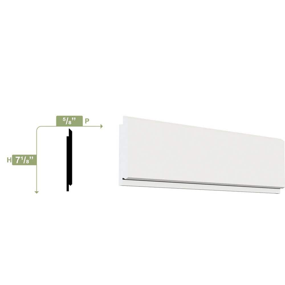 White PVC Shiplap Nickel Gap Baseboard Moulding 96"