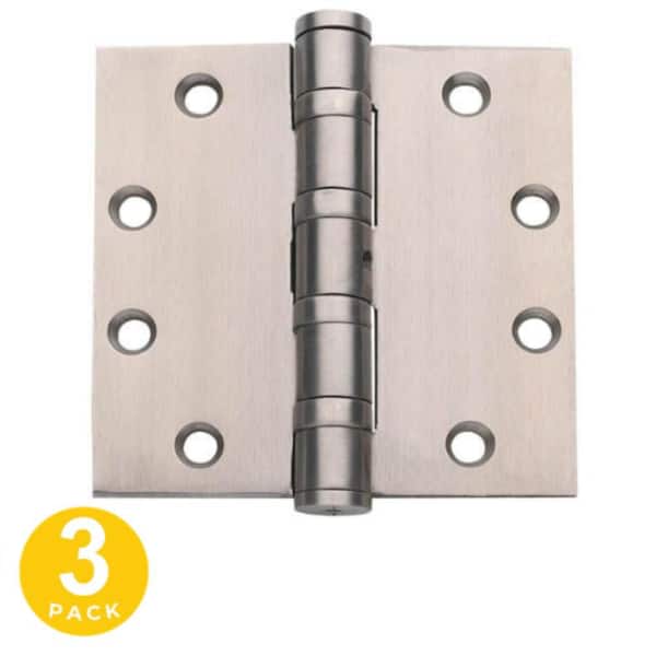 4.5 x 4.5 in. Heavy Duty Stainless Steel Full Mortise Squared Radius Ball Bearing Door Hinge w/ Removable Pin-(Set of 3)