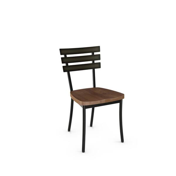 Amisco Stadium Semi-Transparent with Medium Brown Wood Seat Dining Chair (Set of 2)