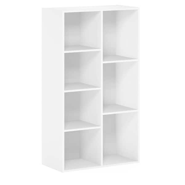 41.7 in. H x 19.5 in. W x 9.4 in. D White Wood 7- Cube Organizer