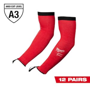 16 in. Red 4-Way Stretch Cut 3 Resistant Protective Arm Sleeves (12-Pairs)